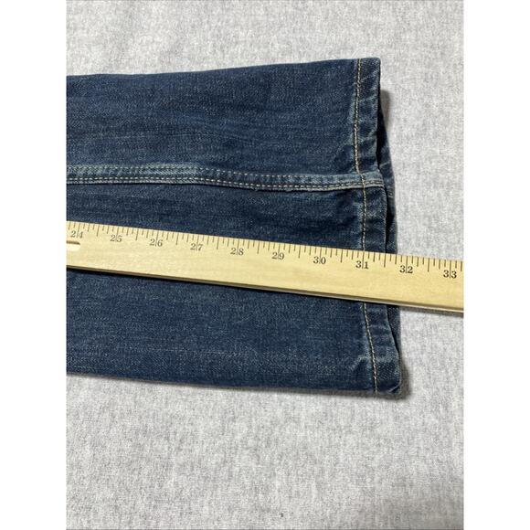 Levis 527 Jeans Mens Tag 34x30 Actual 34x31.5 Blue Bootcut Slim Western Dark - Picture 9 of 13